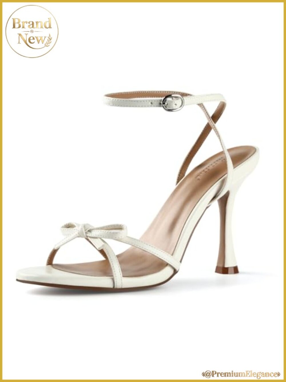 Women's Stiletto Heel Sandals - Faux Leather Bow Heels, Party Shoes